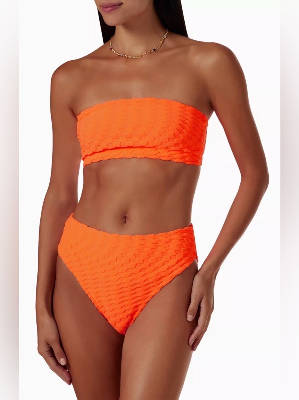 Good American Jacquard Better Band Bikini in Terry Woven Fabric Textured